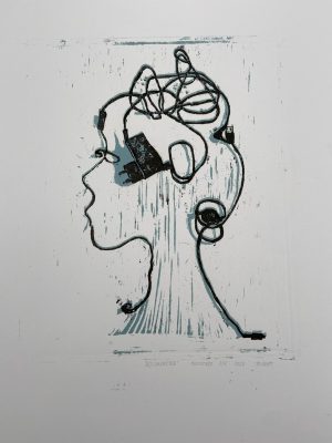 Disconnected Houtsnede (woodcut) 48 x 64 cm 2023