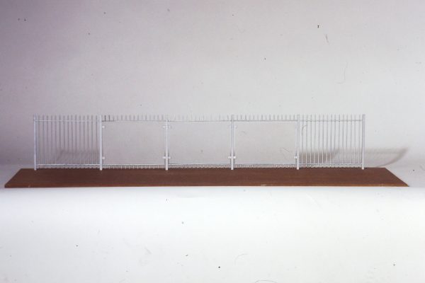 Fence - scale model seclusion with translucent glass. Design for schoolyard Dordrecht 1994-1995